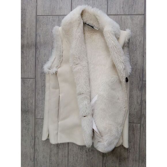 Vintage Andrea Faye Vest Womens Large Tan Vegan Faux Fur Made in USA - Picture 10 of 10